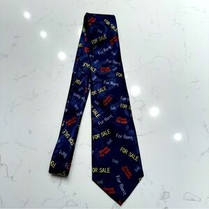 Navy Blue Real Estate Themed Tie